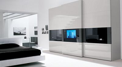 armario lacado con TV de Laclosetdesign armario lacado con TV de Laclosetdesign